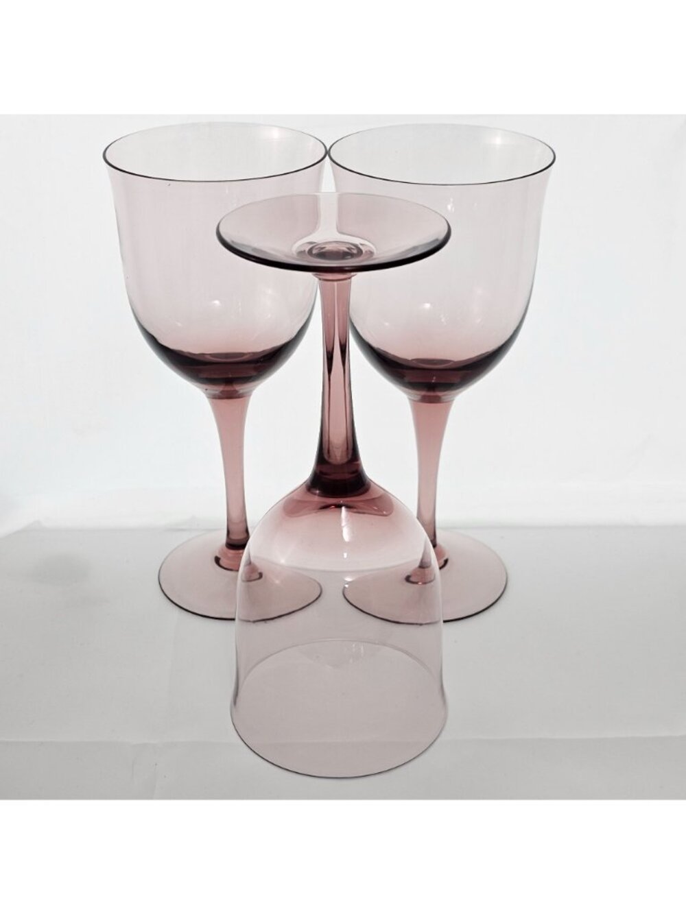 3 Noritake Remembrance Lavender Water Glasses 7.5" Japan 1980s stemware glasswar - Picture 8 of 10